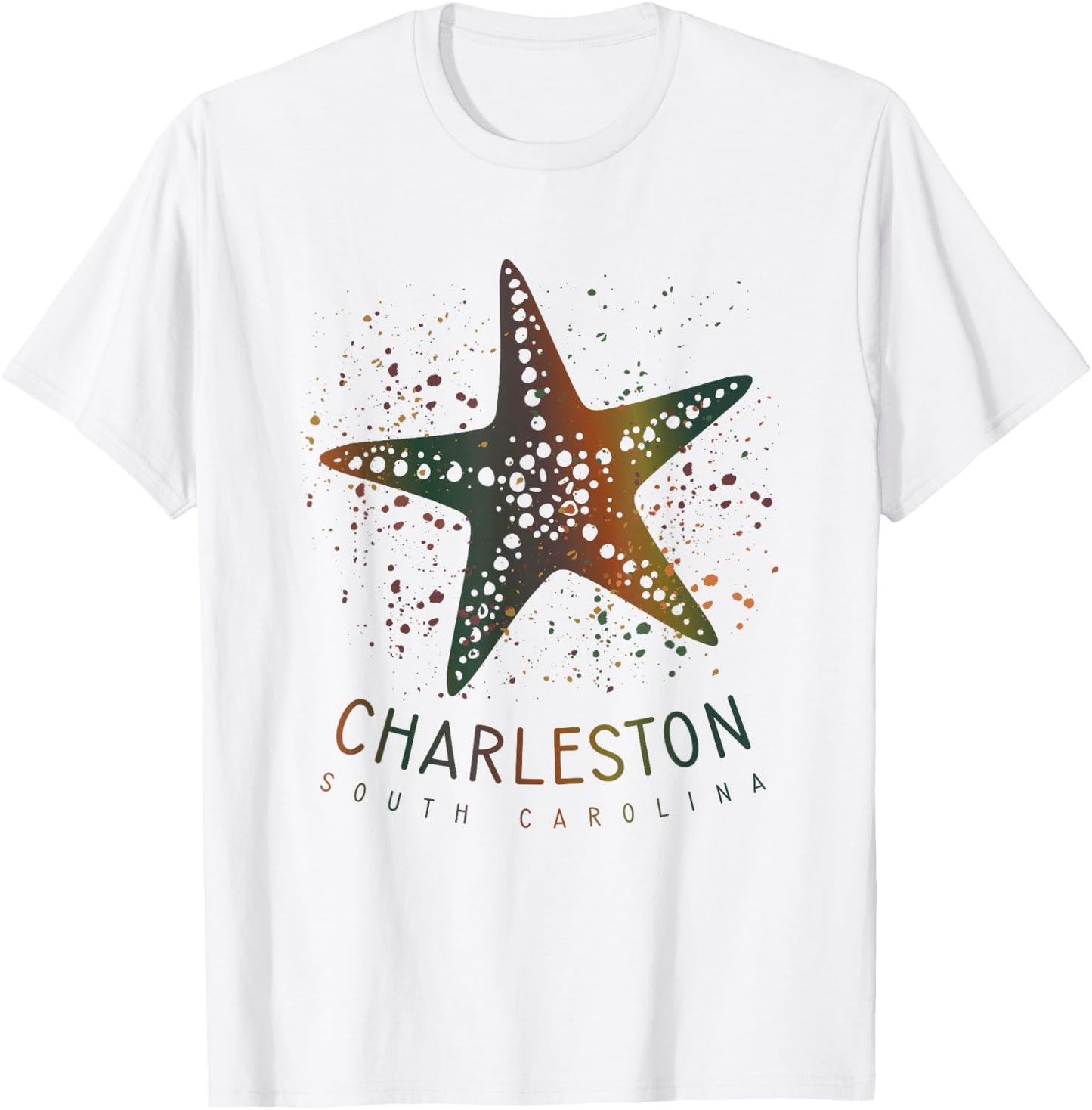 Charleston SC Cute Girls Kids Starfish Graphic T-Shirt - T-Shirt | White