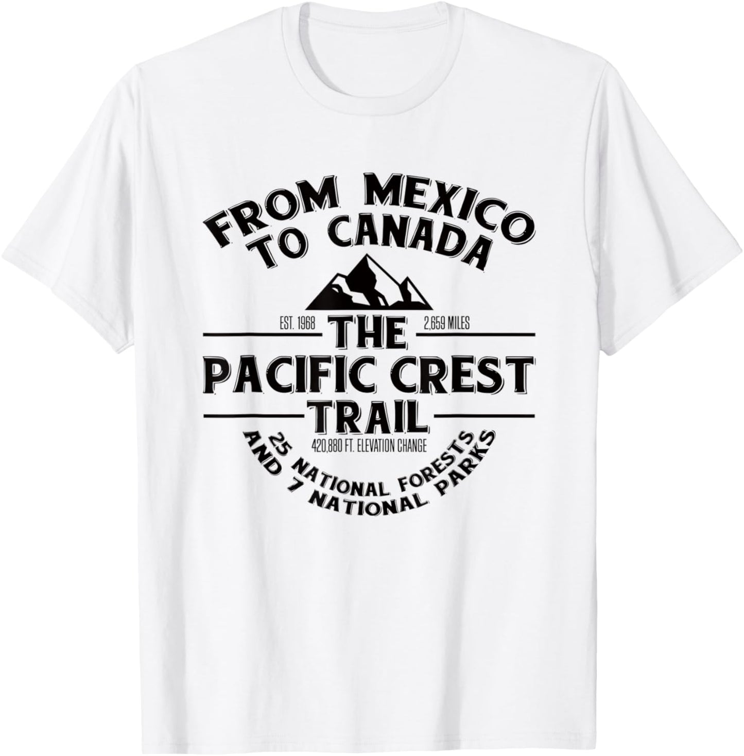 Pacific Crest Trail T Shirt, PCT Novelty Gift T-Shirt - T-Shirt | White