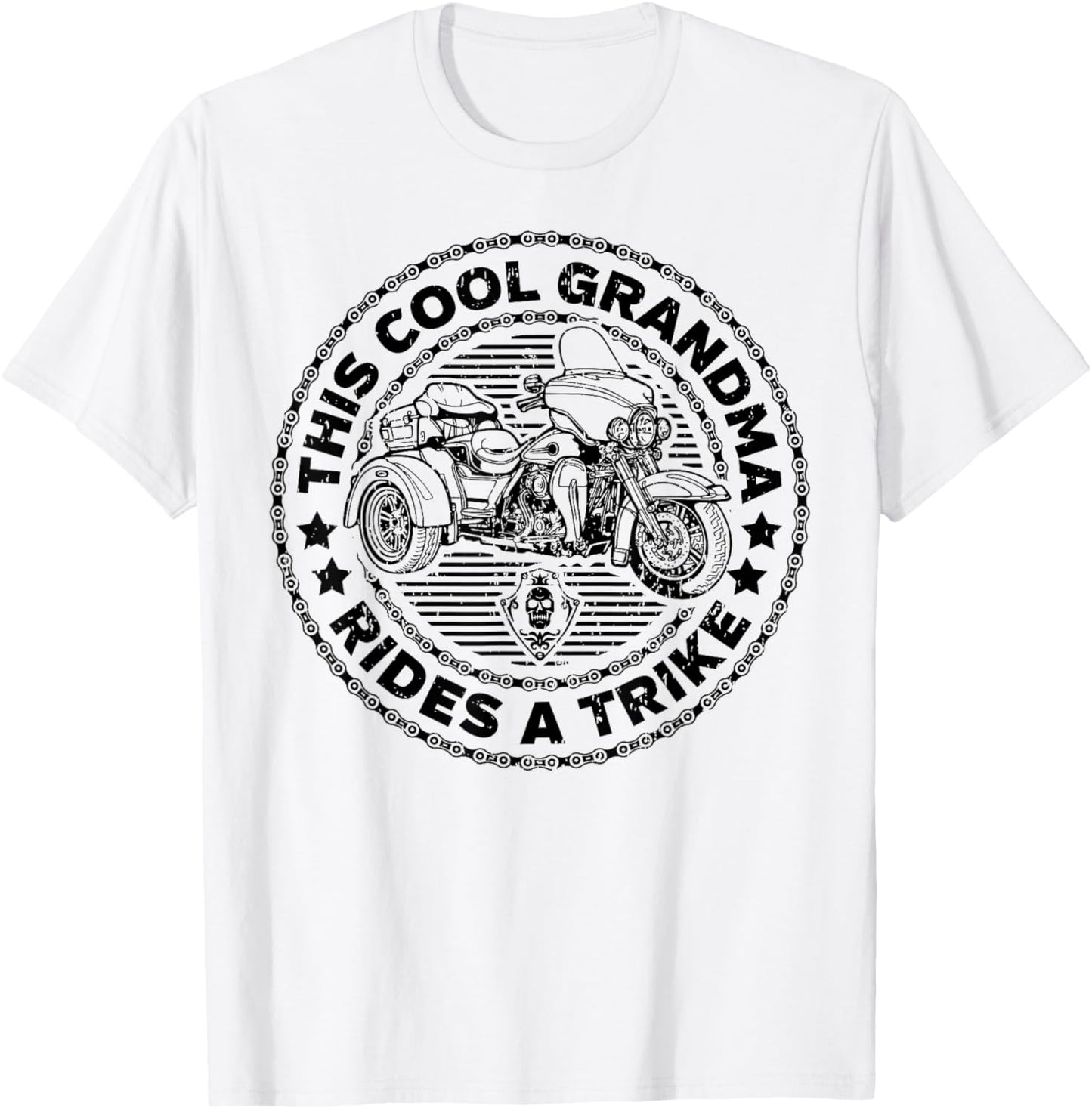 Cool Grandma Motorcycle Biker Trike T-Shirt - T-Shirt | White