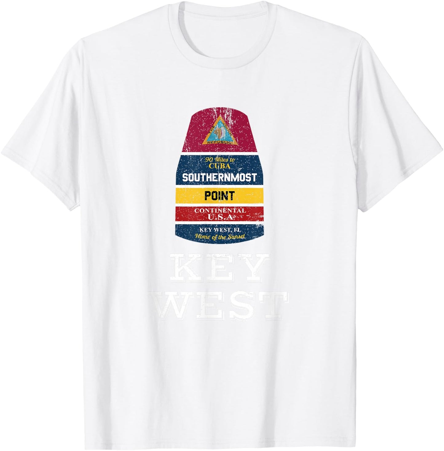 Southernmost Point - Key West Florida Keys Souvenir T Shirt T-Shirt - T-Shirt | White