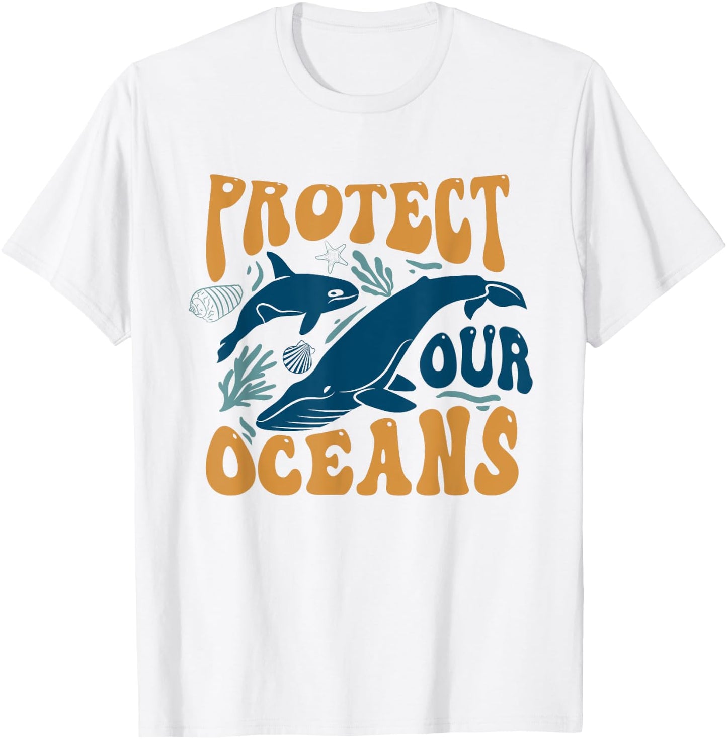 Protect Our Ocean Whale Ocean Save Our Ocean T-Shirt - T-Shirt | White