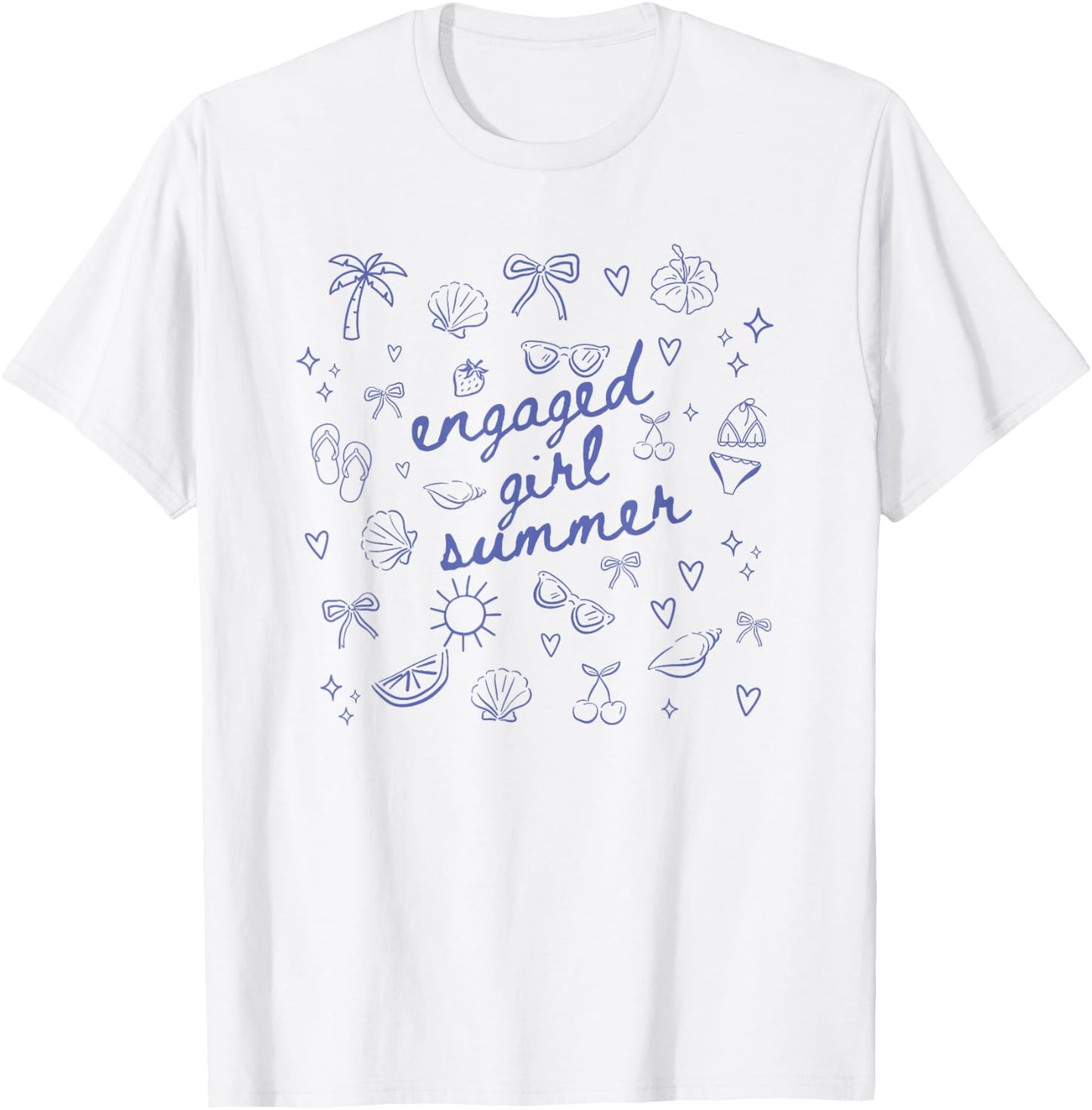 Engaged Girl Summer Coastal Bride to Be T-Shirt - T-Shirt | White