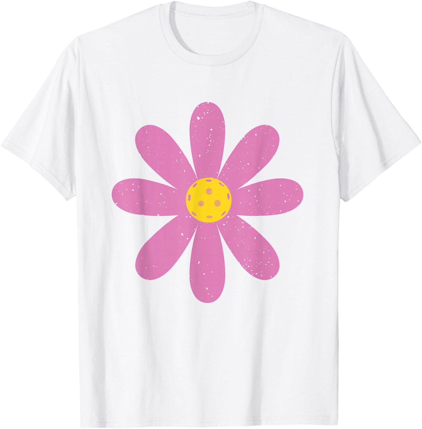 Fun Spring Centre de Pickleball avec Marguerites Violettes T-Shirt - T-Shirt | White
