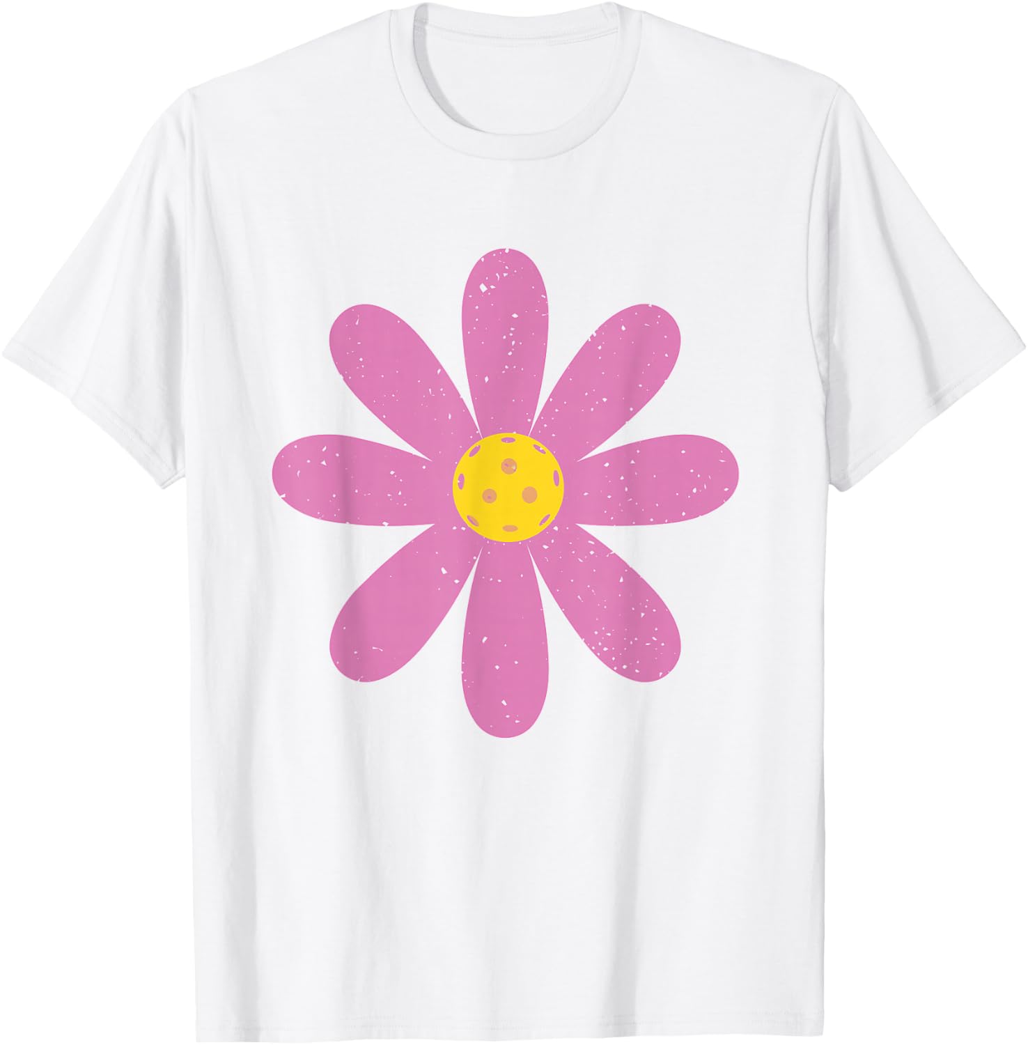Fun Spring Centre de Pickleball avec Marguerites Violettes T-Shirt - T-Shirt | White