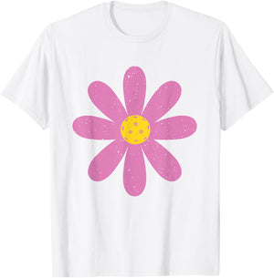 Fun Spring Centre de Pickleball avec Marguerites Violettes T-Shirt - T-Shirt | White