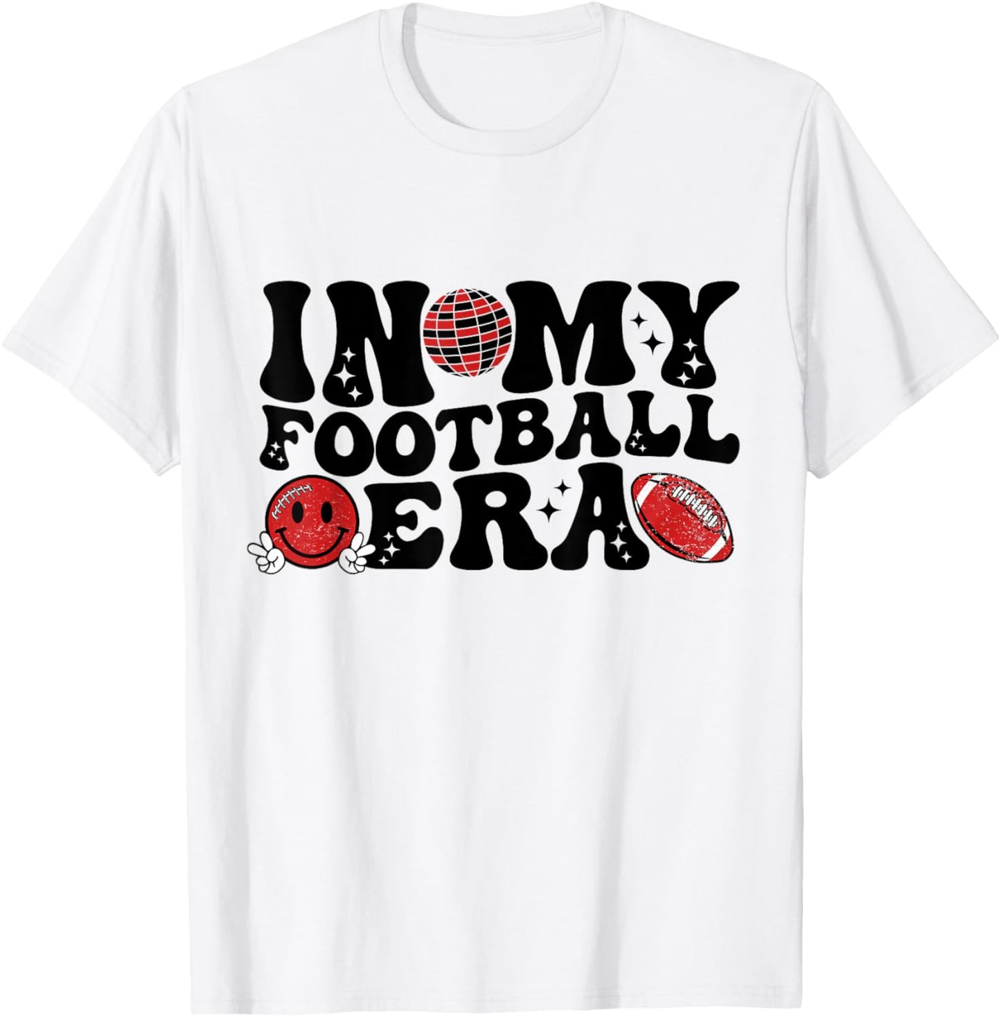 Groovy Retro In My Football Era Girl Boy Kids T-Shirt - T-Shirt | White