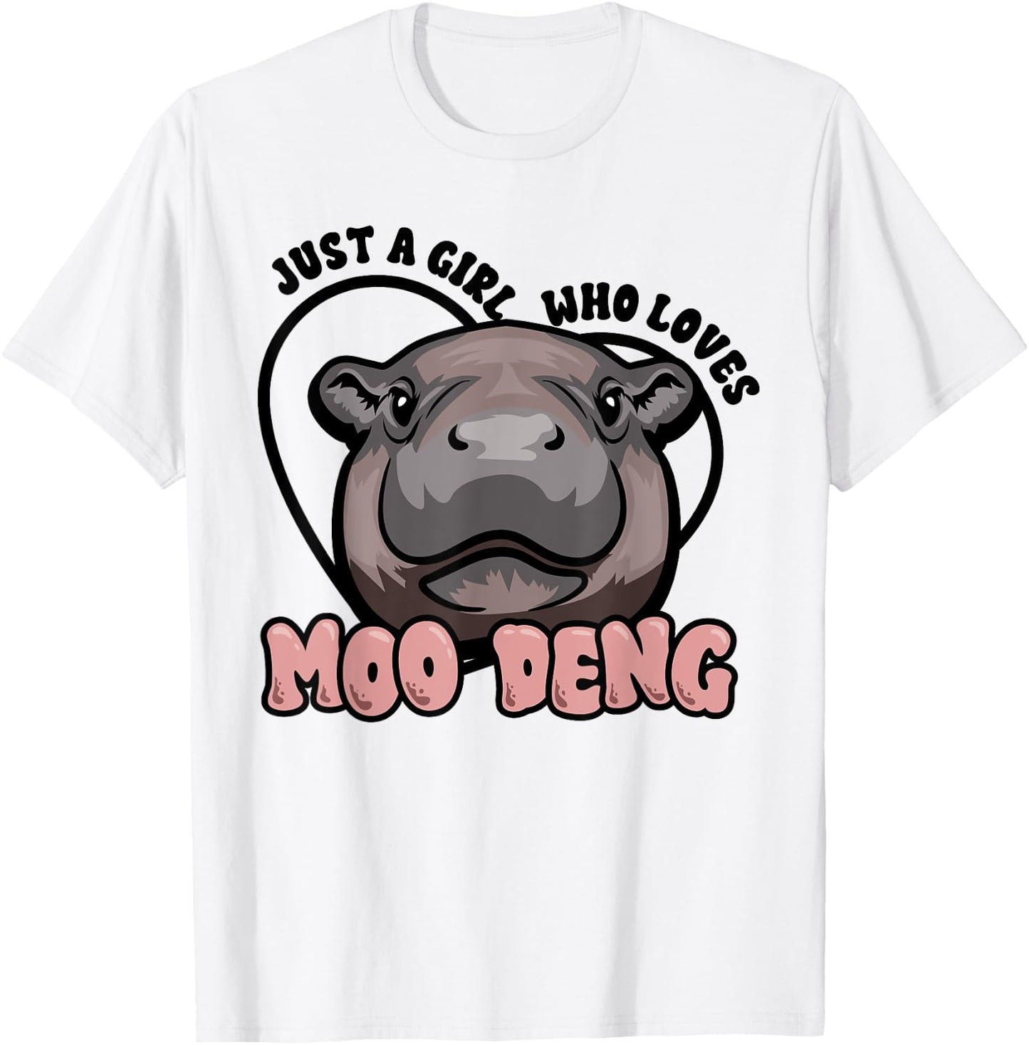 Moo Deng Just a Girl Who Loves Hippos Gift , grey, S T-Shirt - T-Shirt | White