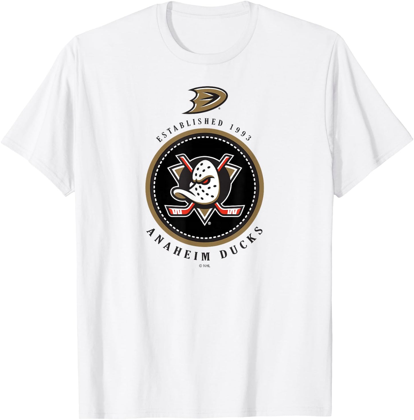 Anaheim Ducks Est 1993 Orange Officially Licensed T-Shirt - T-Shirt | White