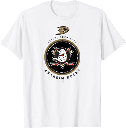 Anaheim Ducks Est 1993 Orange Officially Licensed T-Shirt - T-Shirt | White