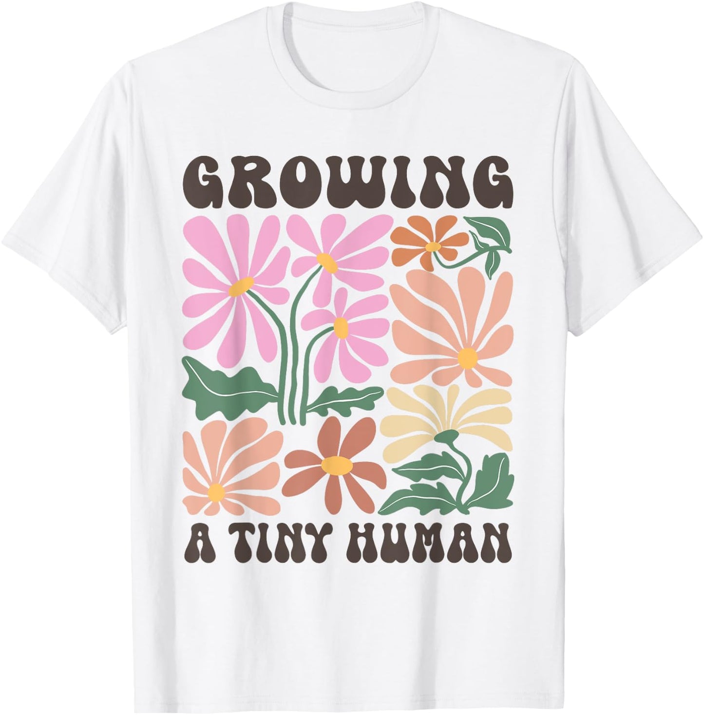Growing a Tiny Human Expecting Mom To Be Pregnancy T-Shirt - T-Shirt | White