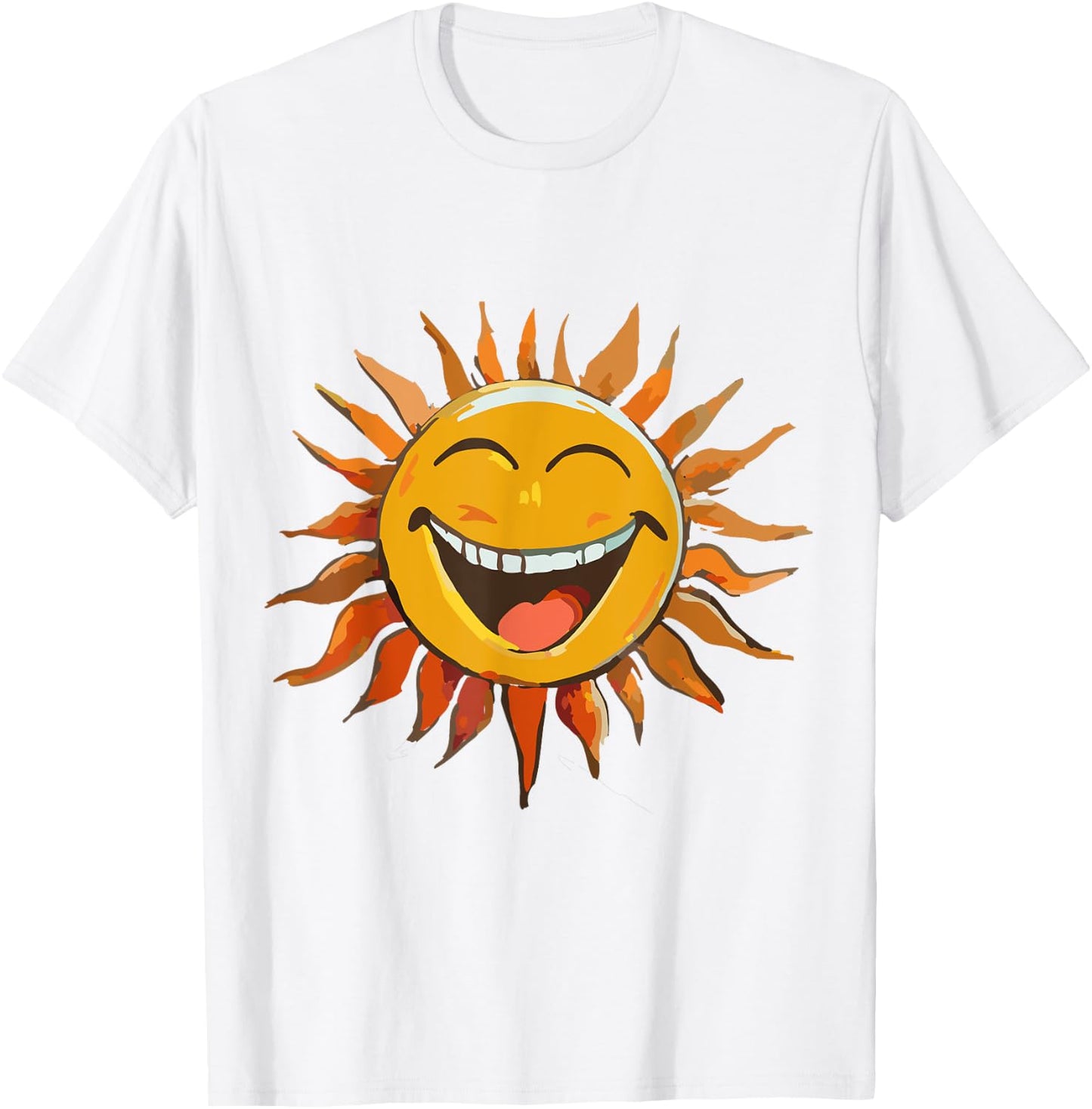 coole Sonne mit lachendem Gesicht T-Shirt - T-Shirt | White