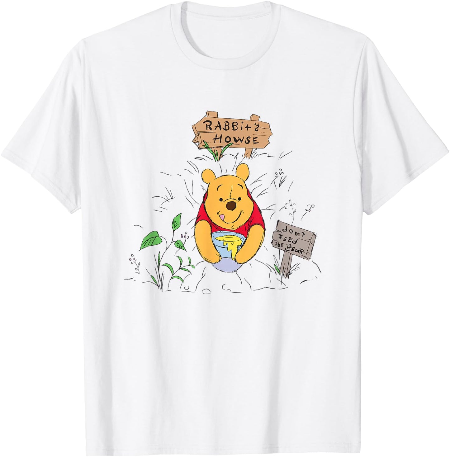 Disney Winnie the Pooh Rabbit Howse Don't Feed The Bear F&B T-Shirt - T-Shirt | White