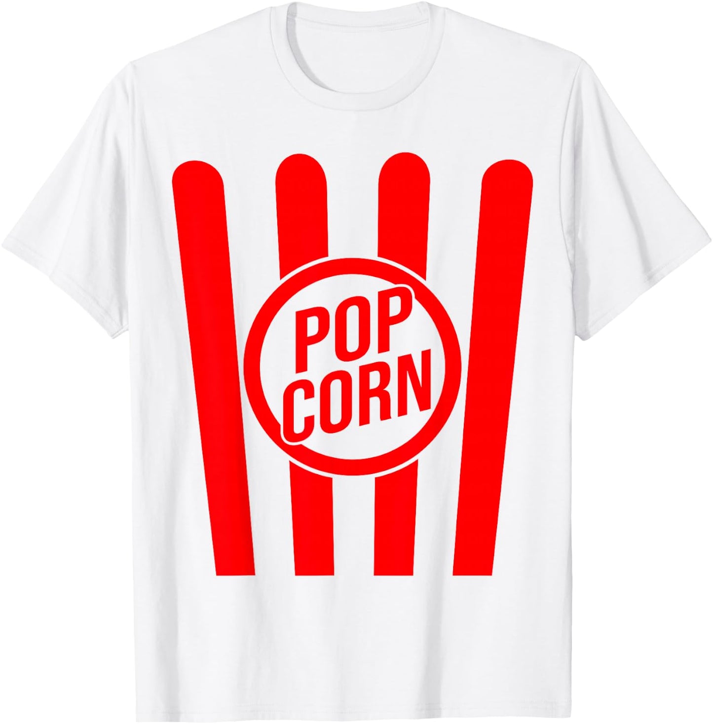 Retro Popcorn Costume for Carnival Fancy Dress , White T-Shirt - T-Shirt | White