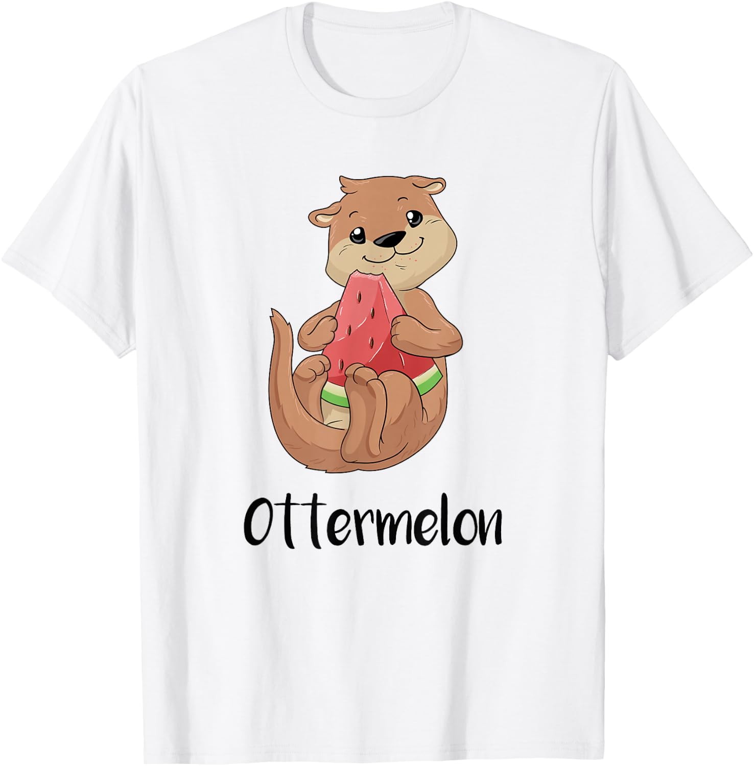Otter Watermelon Summer Girls' T-Shirt - T-Shirt | White