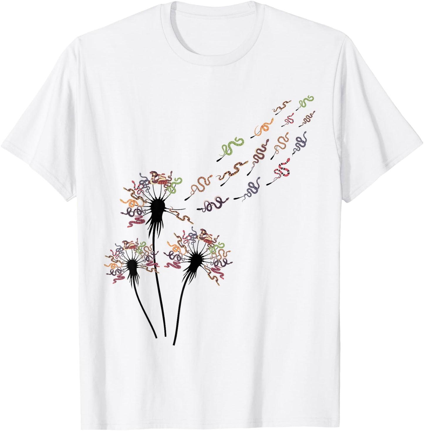 Flower Dandelion Snakes Stuff for Snake Lover | Snake T-Shirt - T-Shirt | White