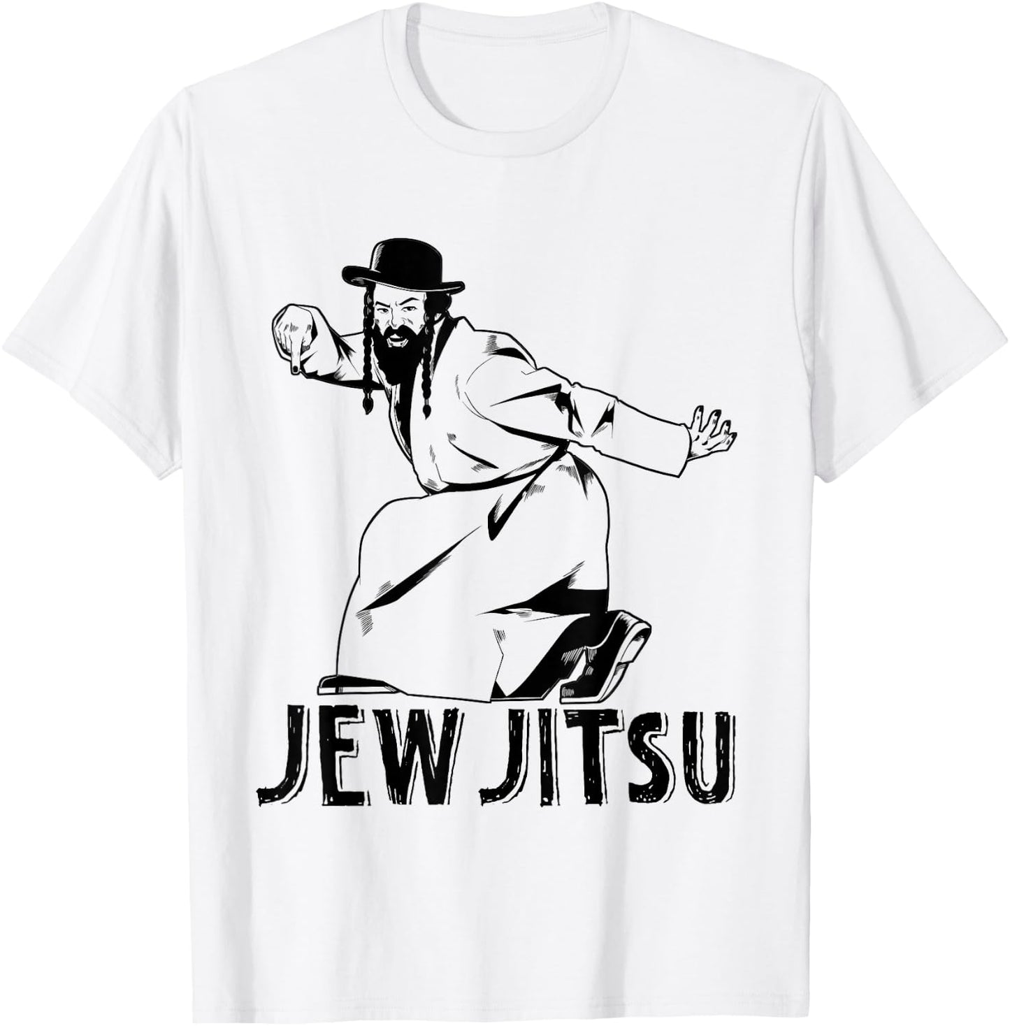 Funny Jude Jew Jitsu Rabbi Hora Dance Jiu Jitsu Krav-Maga T-Shirt - T-Shirt | White