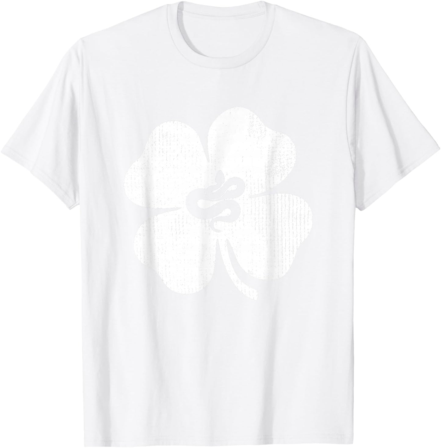 Snake Lucky Shamrock Leaf St Patrick's Day Funny Gift T-Shirt - T-Shirt | White