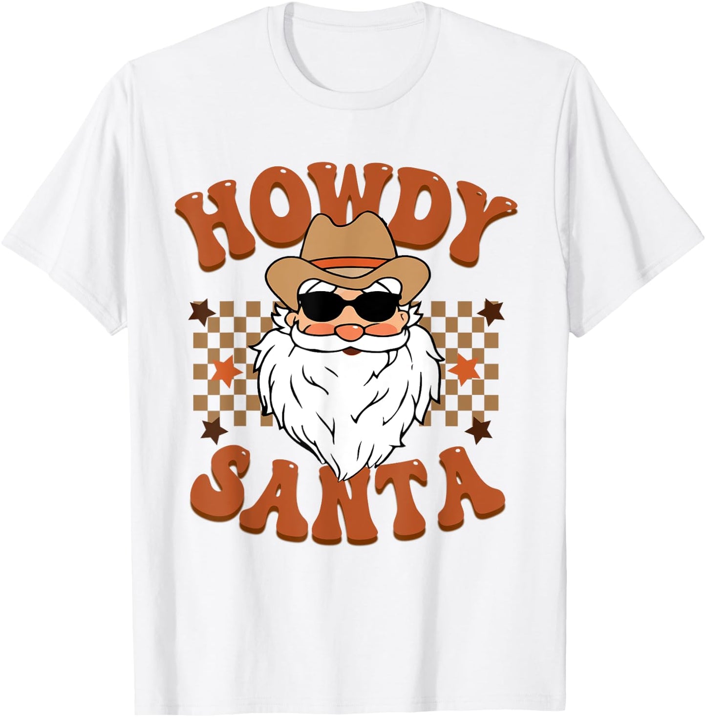 Retro Howdy Santa Cowboy Cowgirl Western Howdy Christmas T-Shirt - T-Shirt | White