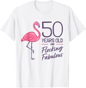 Flamingo Milestone 50 Years Flamingo 50th Birthday T-Shirt - T-Shirt | White