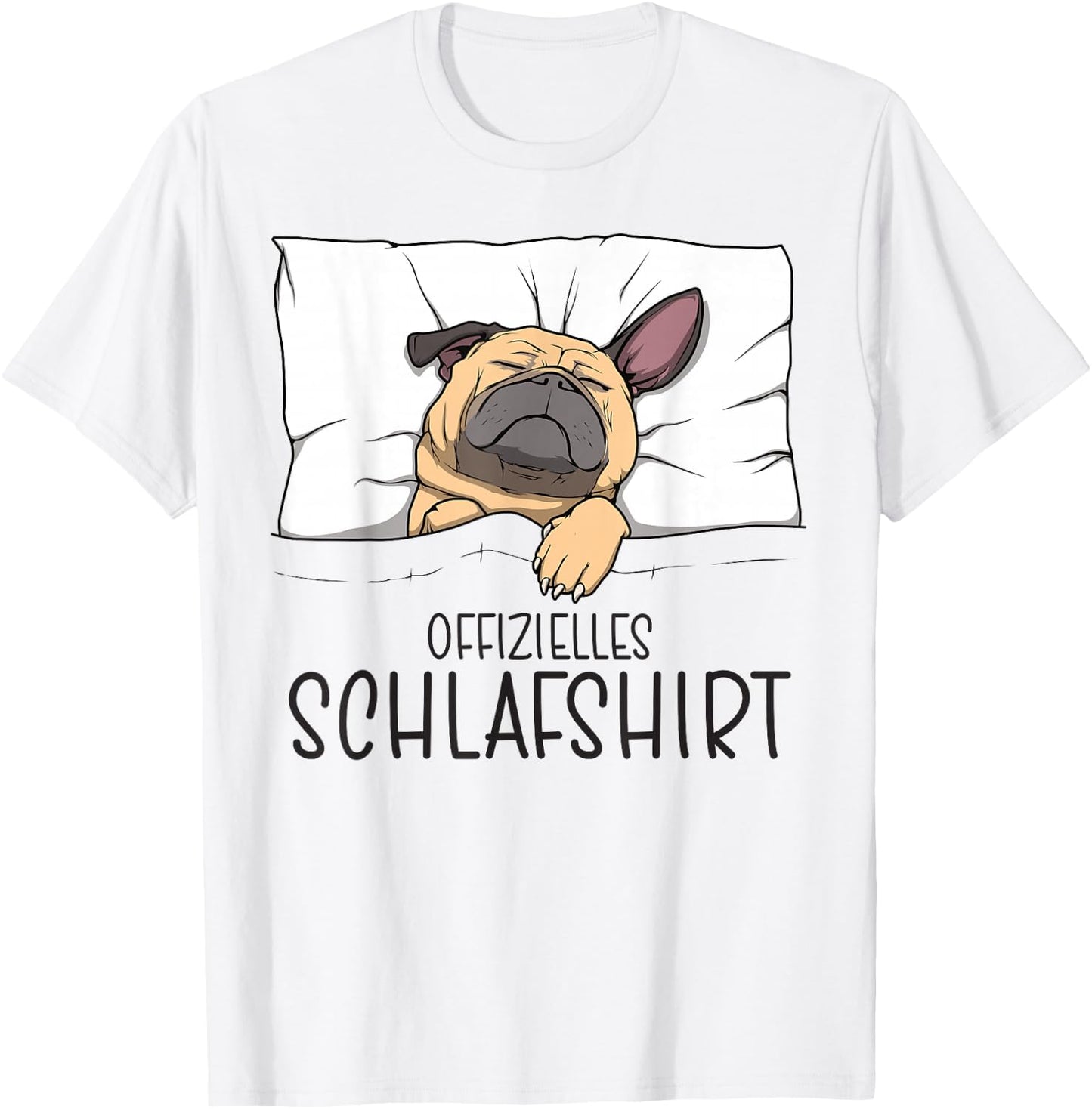 Official Pug Sleep Shirt Pyjamas & Nightdress Pug , gray T-Shirt - T-Shirt | White