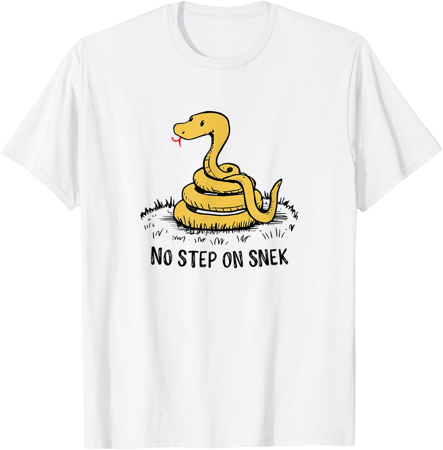 No Step on Snek Funny Parody Meme T-Shirt - T-Shirt | White