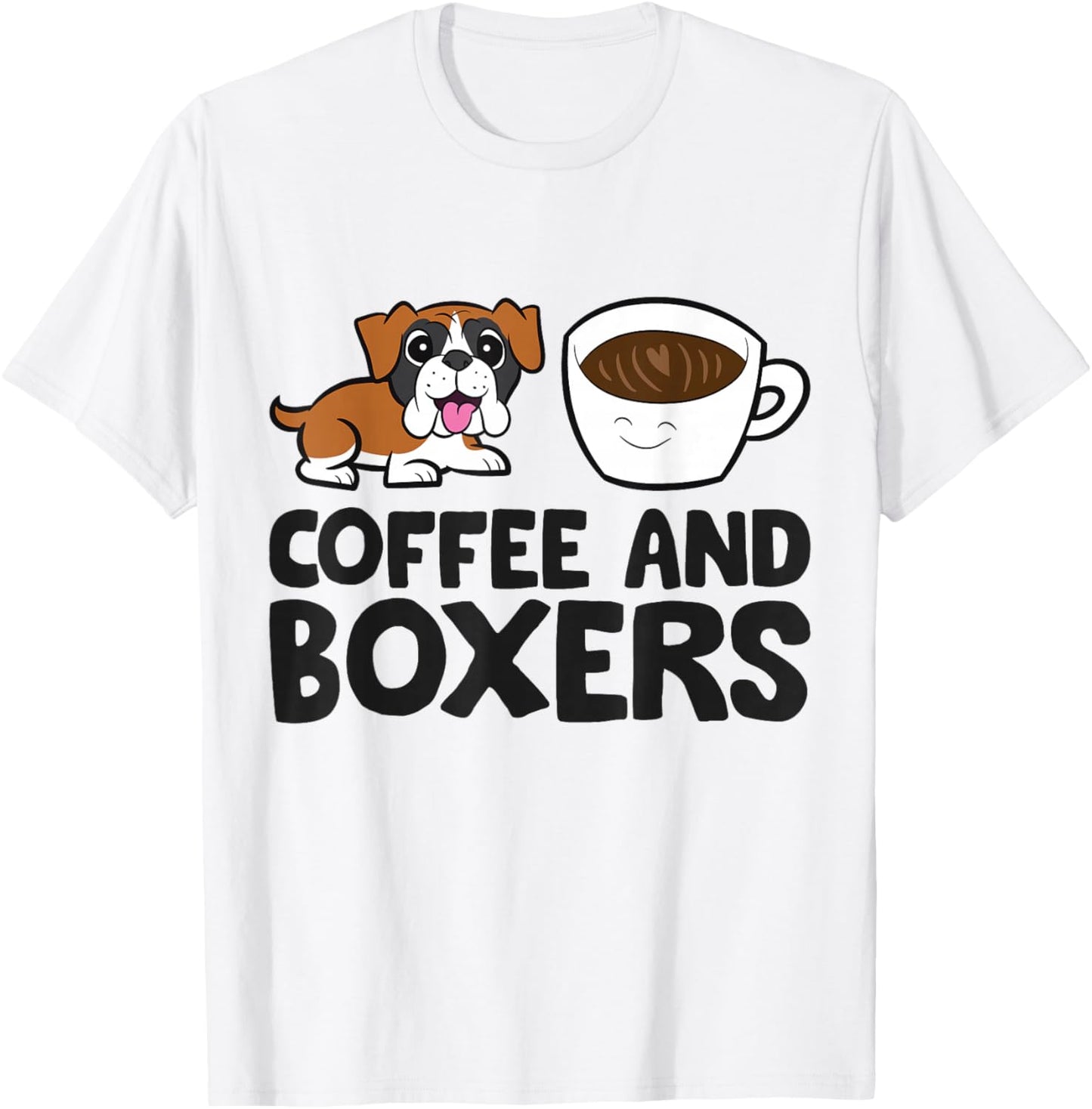 Coffee And Boxers Funny Boxer T-Shirt - T-Shirt | White