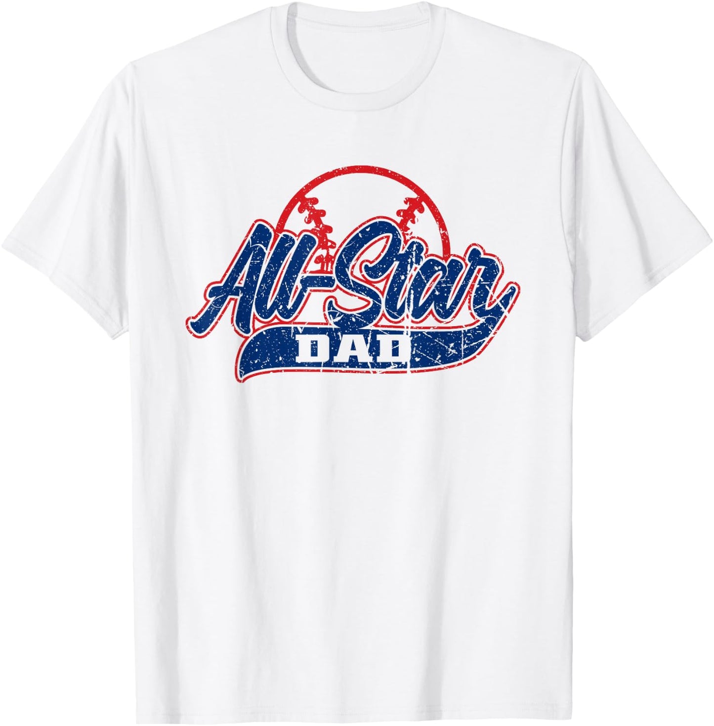 Retro Baseball All-Star Dad T-Shirt - T-Shirt | White