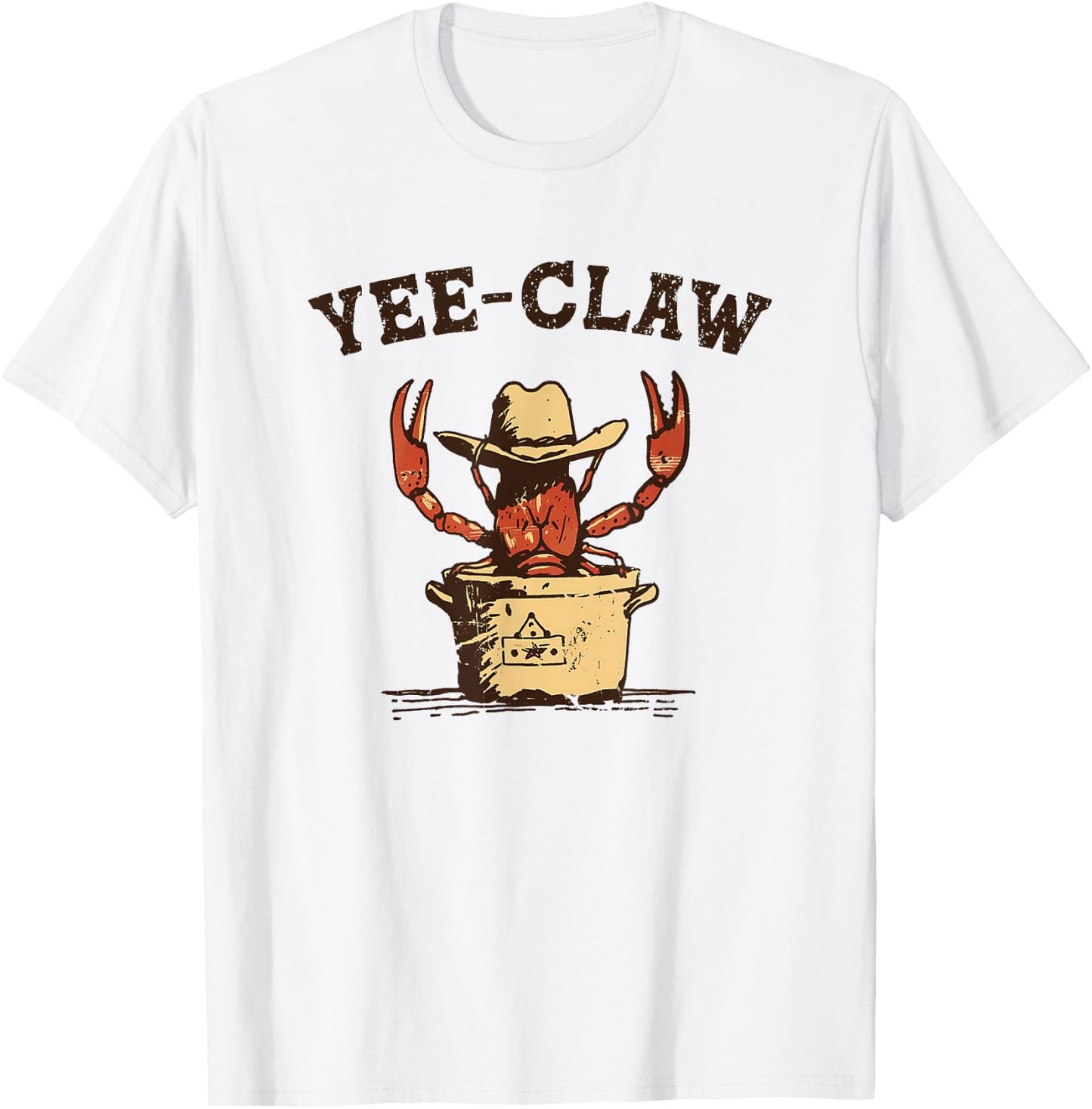 Yee Claw! Funny Crawfish Cajun Seafood Festival T-Shirt - T-Shirt | White
