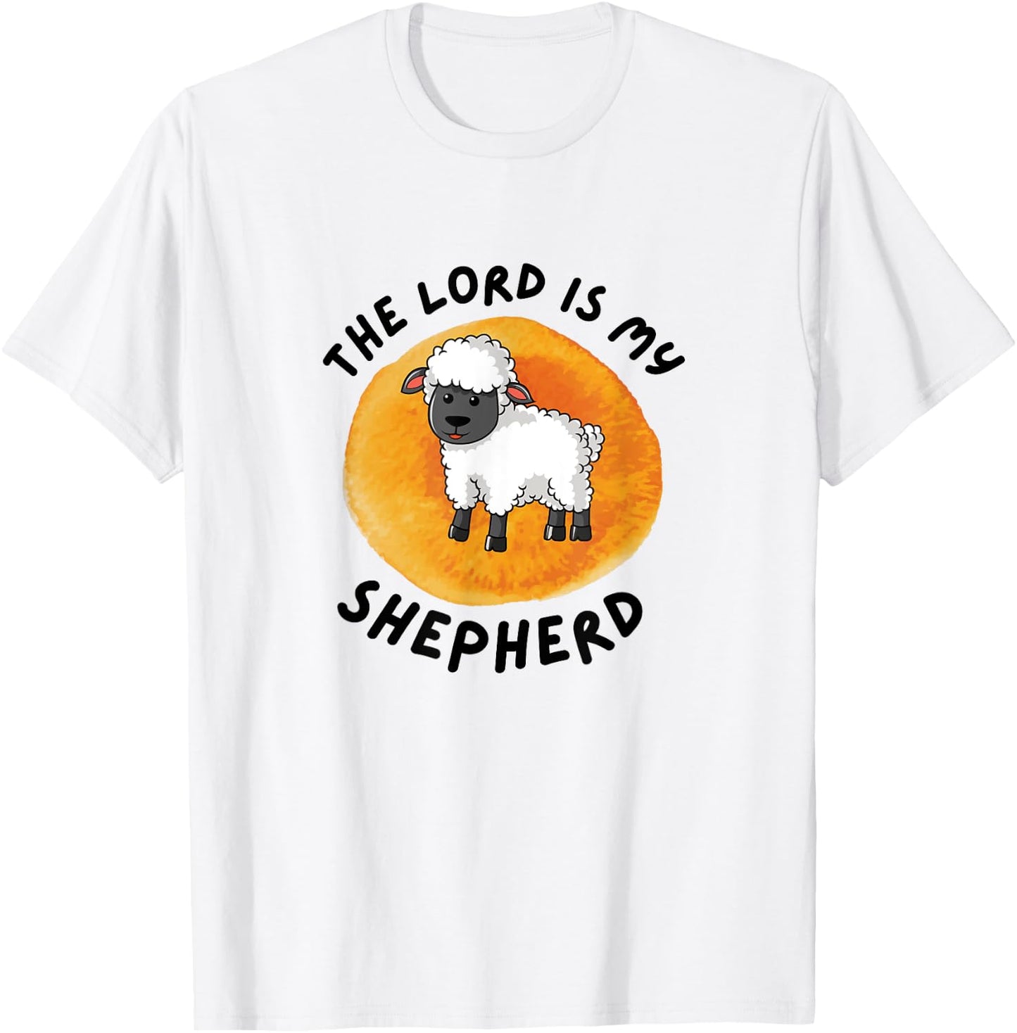Psalm 23 For Kids Cute Sheep The Lord Is My Shepherd Bible T-Shirt - T-Shirt | White
