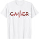Video Games Players Gamer Heartbeat T-Shirt - T-Shirt | White