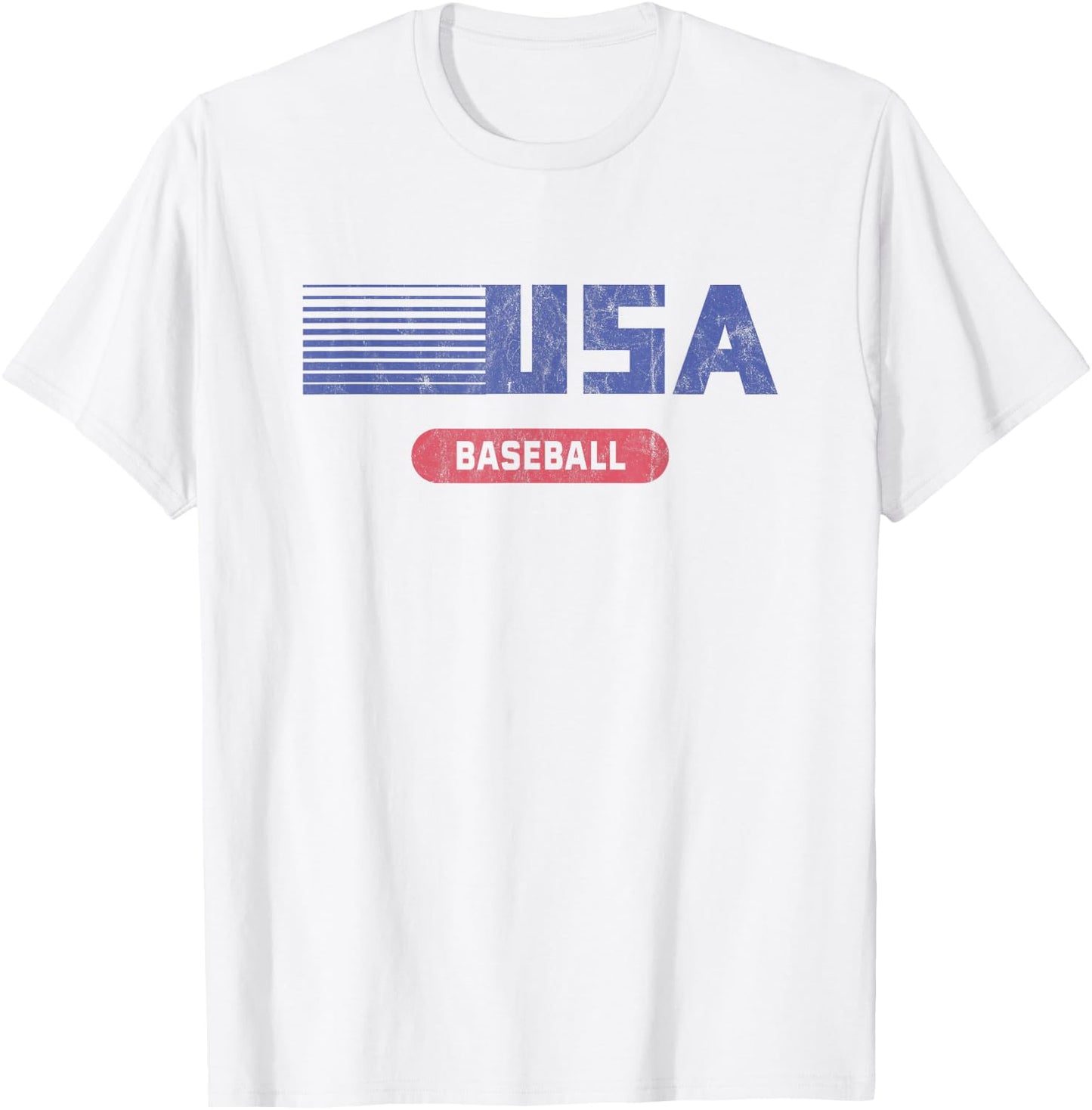 Retro USA 2020 Team American Baseball Vintage T-Shirt - T-Shirt | White