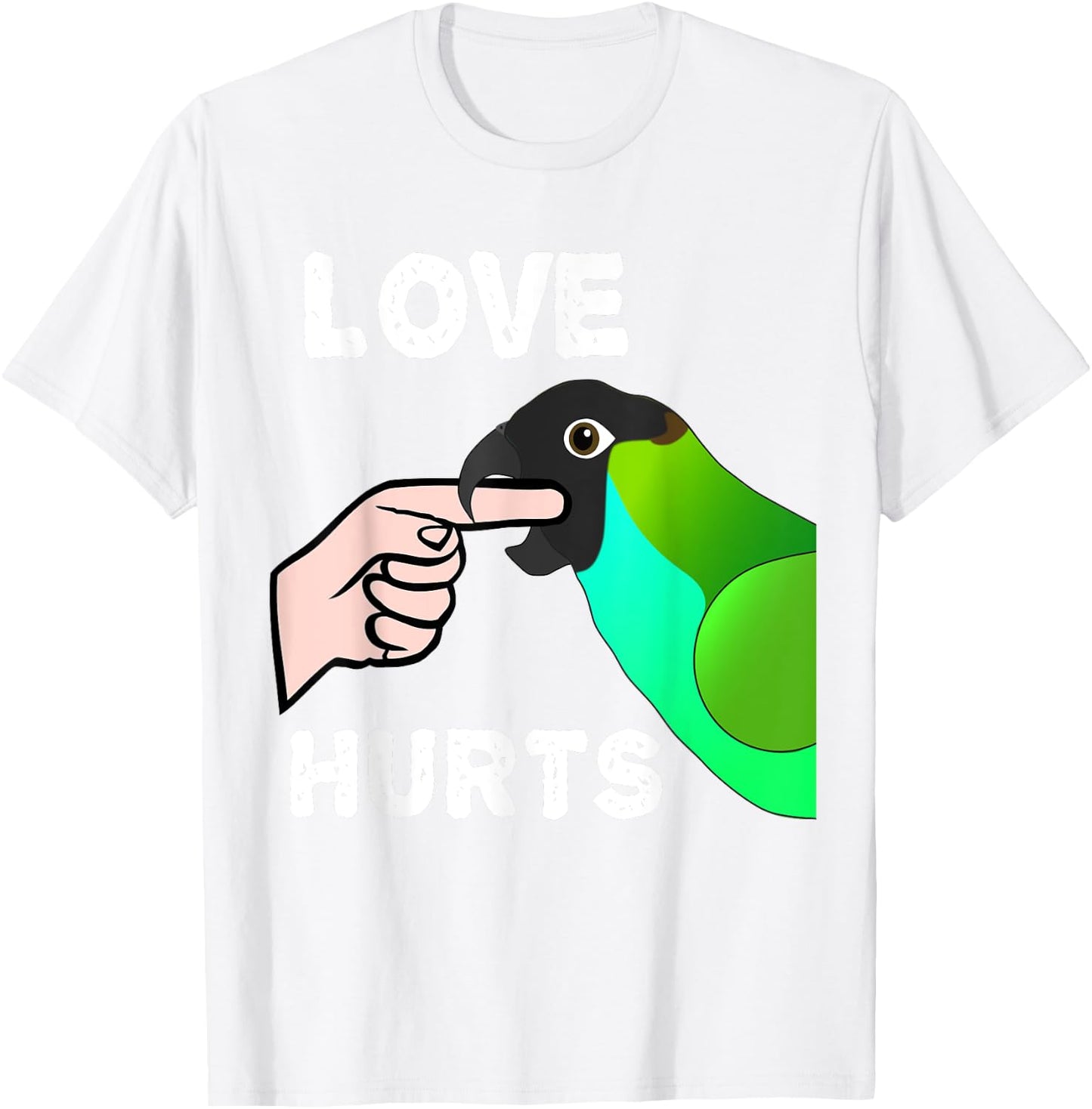 Love Hurts Nanday Conure Parrot T-Shirt - T-Shirt | White