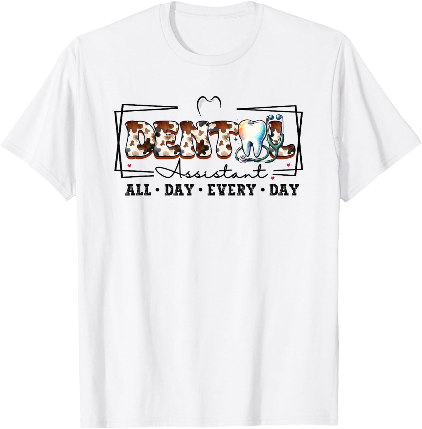 Dental Assistant Leopard Men Women Dental hygienist Dentists T-Shirt - T-Shirt | White