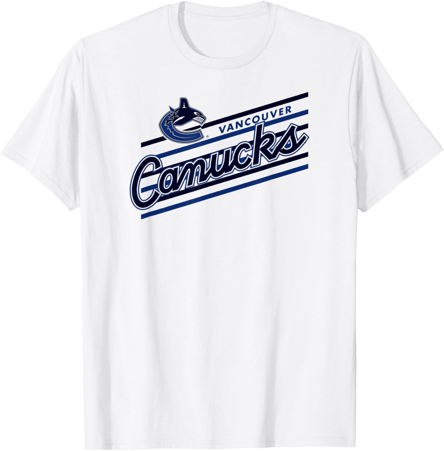 Vancouver Canucks Retro Performer Gray Officially Licensed T-Shirt - T-Shirt | White