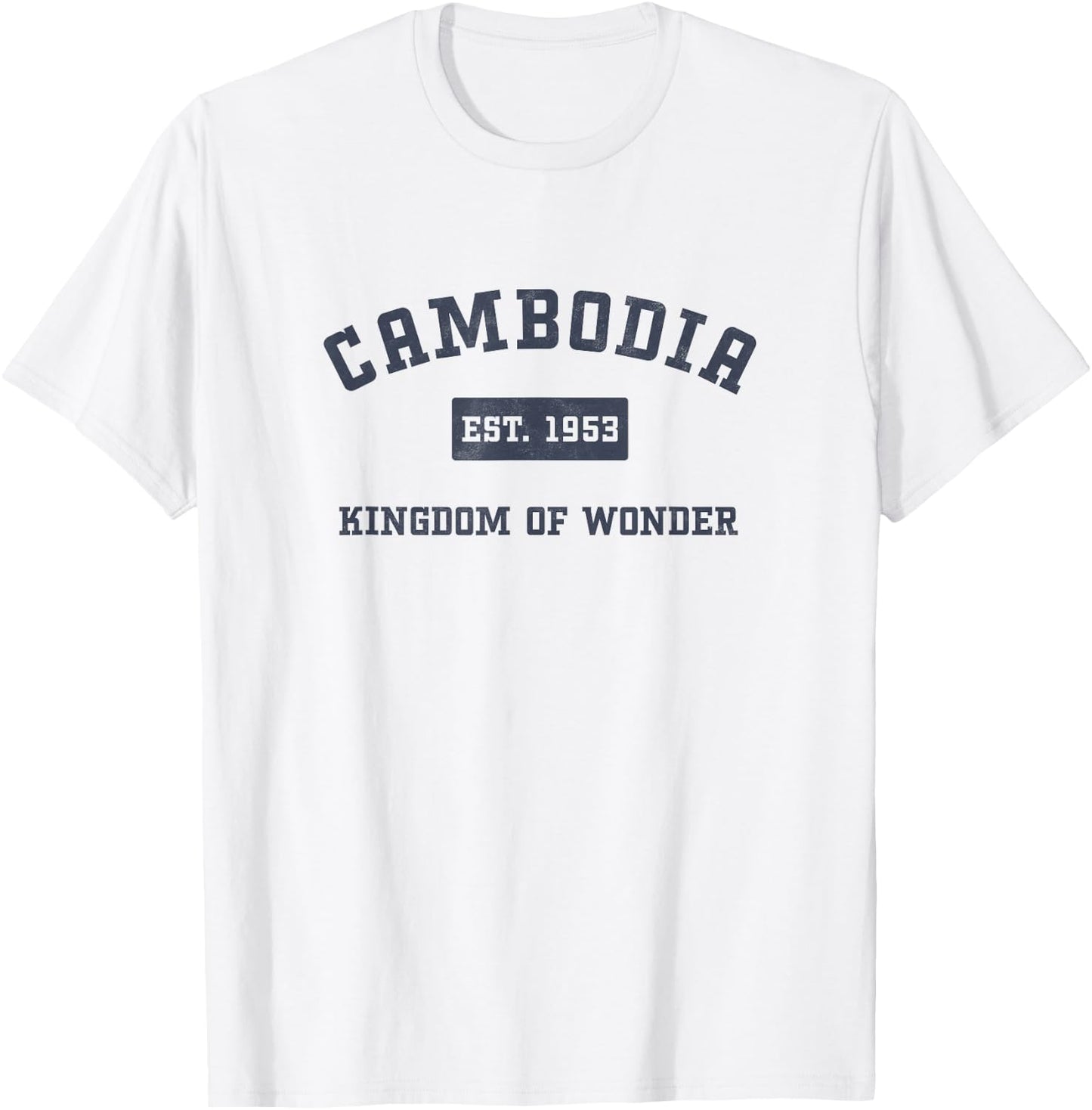 Varsity Script Khmer Kingdom of Wonder Cambodia T-Shirt - T-Shirt | White