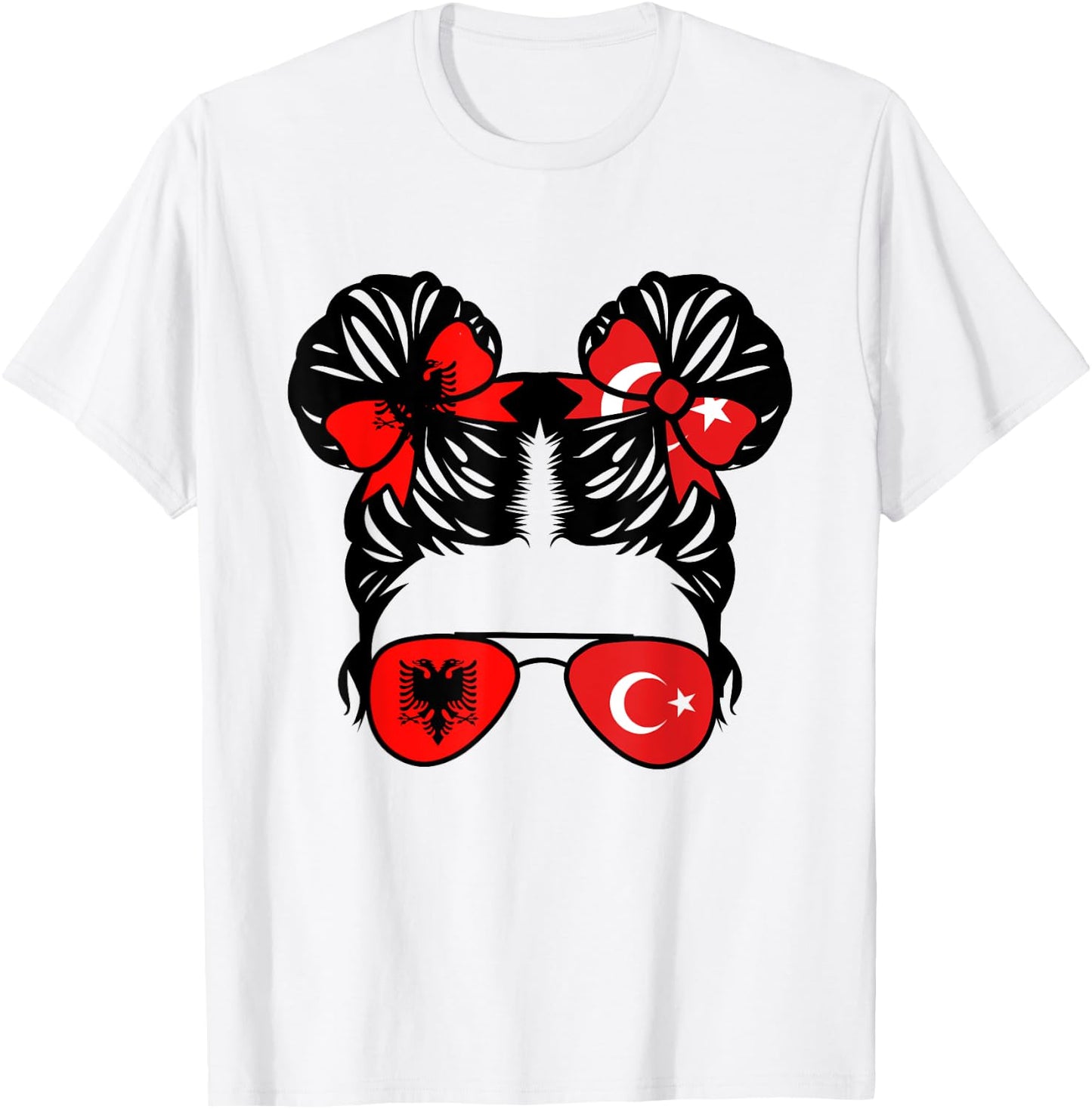 Half Albanian Half Turkish Girl Albania Kids Heritage T-Shirt - T-Shirt | White