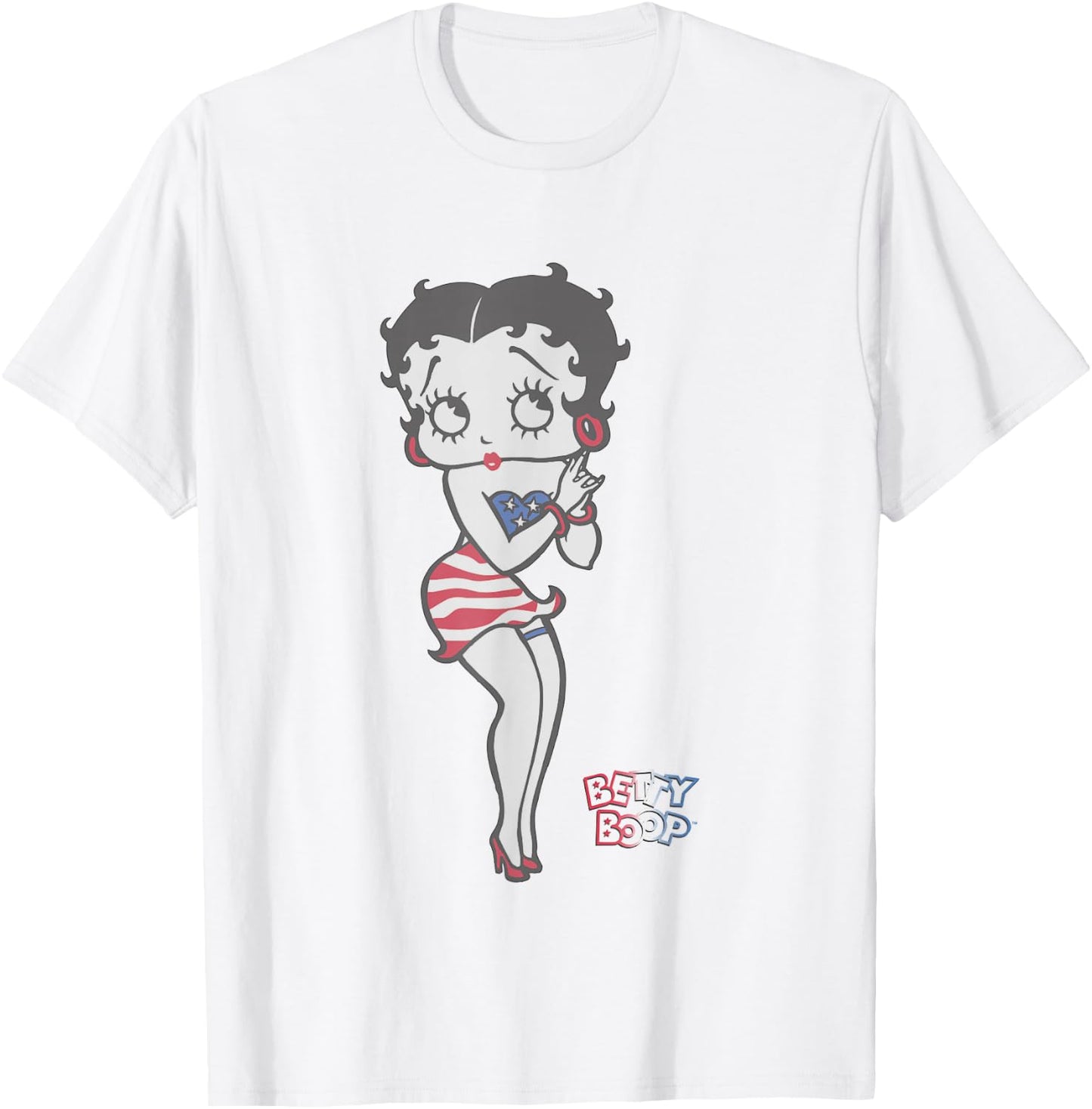 Betty Boop 4th Of July Red White & Betty T-Shirt - T-Shirt | White
