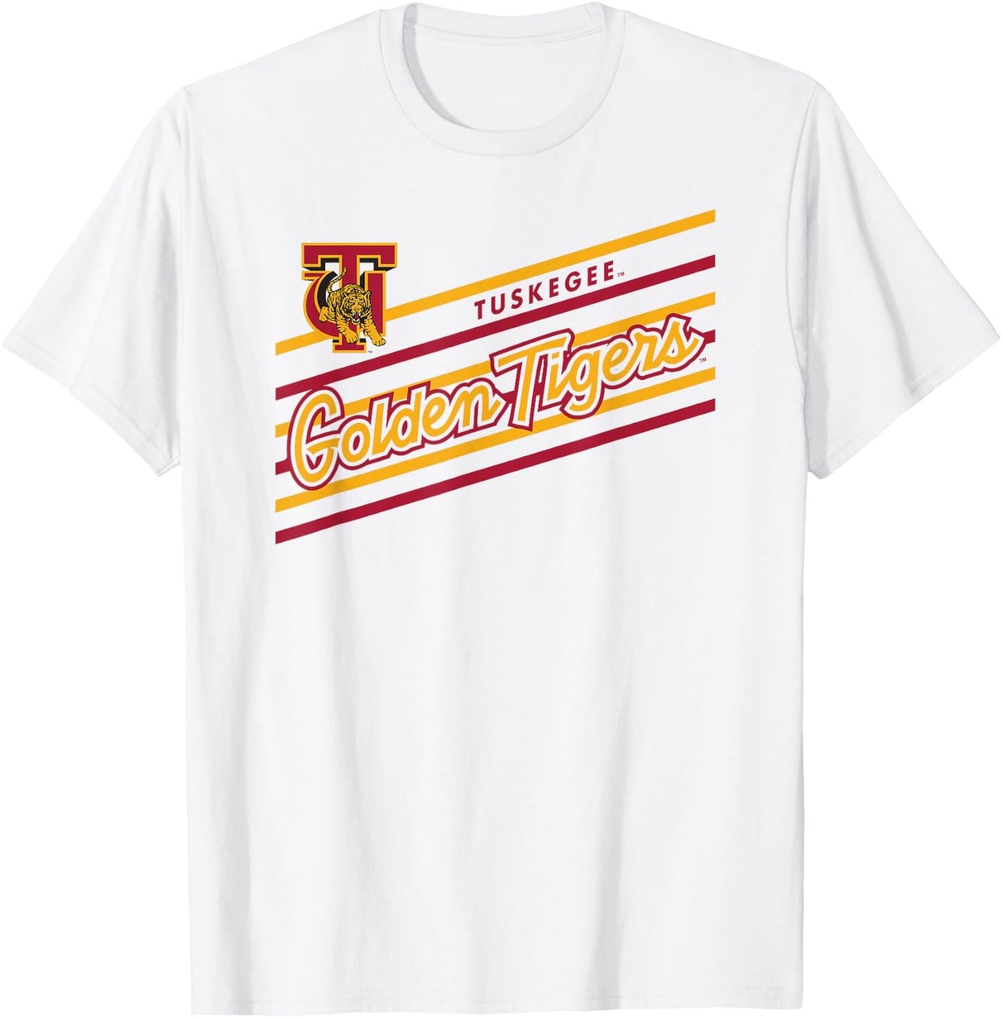 Tuskegee Golden Tigers Retro Performer Gray T-Shirt - T-Shirt | White