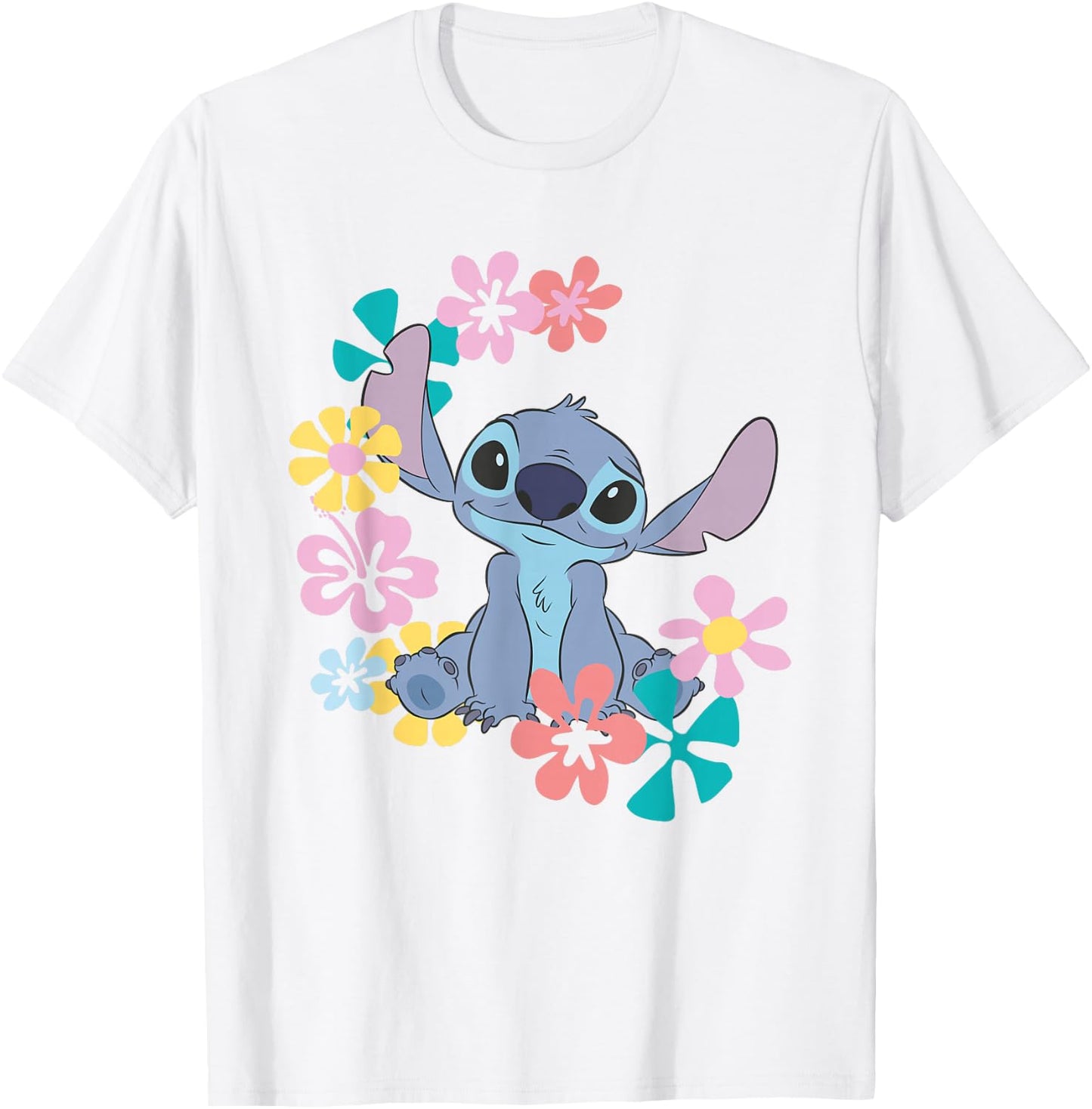 Lilo And Stitch Circle T-Shirt - T-Shirt | White