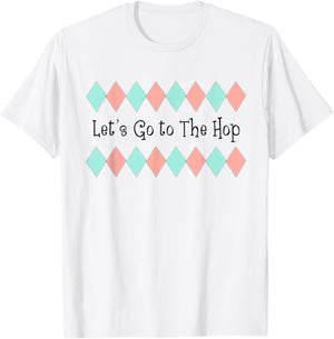 Let's Go to the Hop Sock Hop Shirt Theme Party Argyle T-Shirt - T-Shirt | White