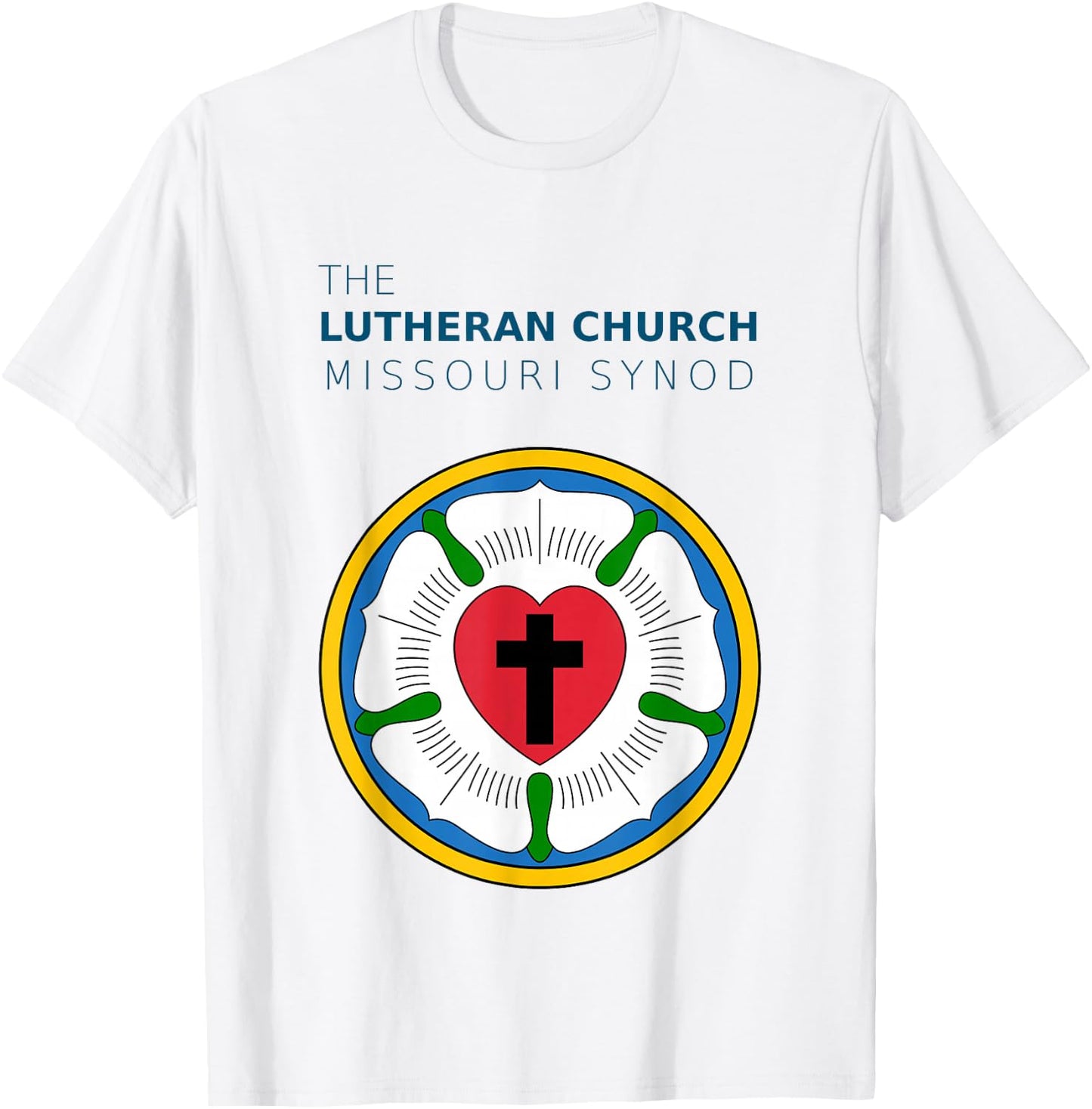 The LCMS Rose Seal Logo of the Lutheran Church in Missouri T-Shirt - T-Shirt | White