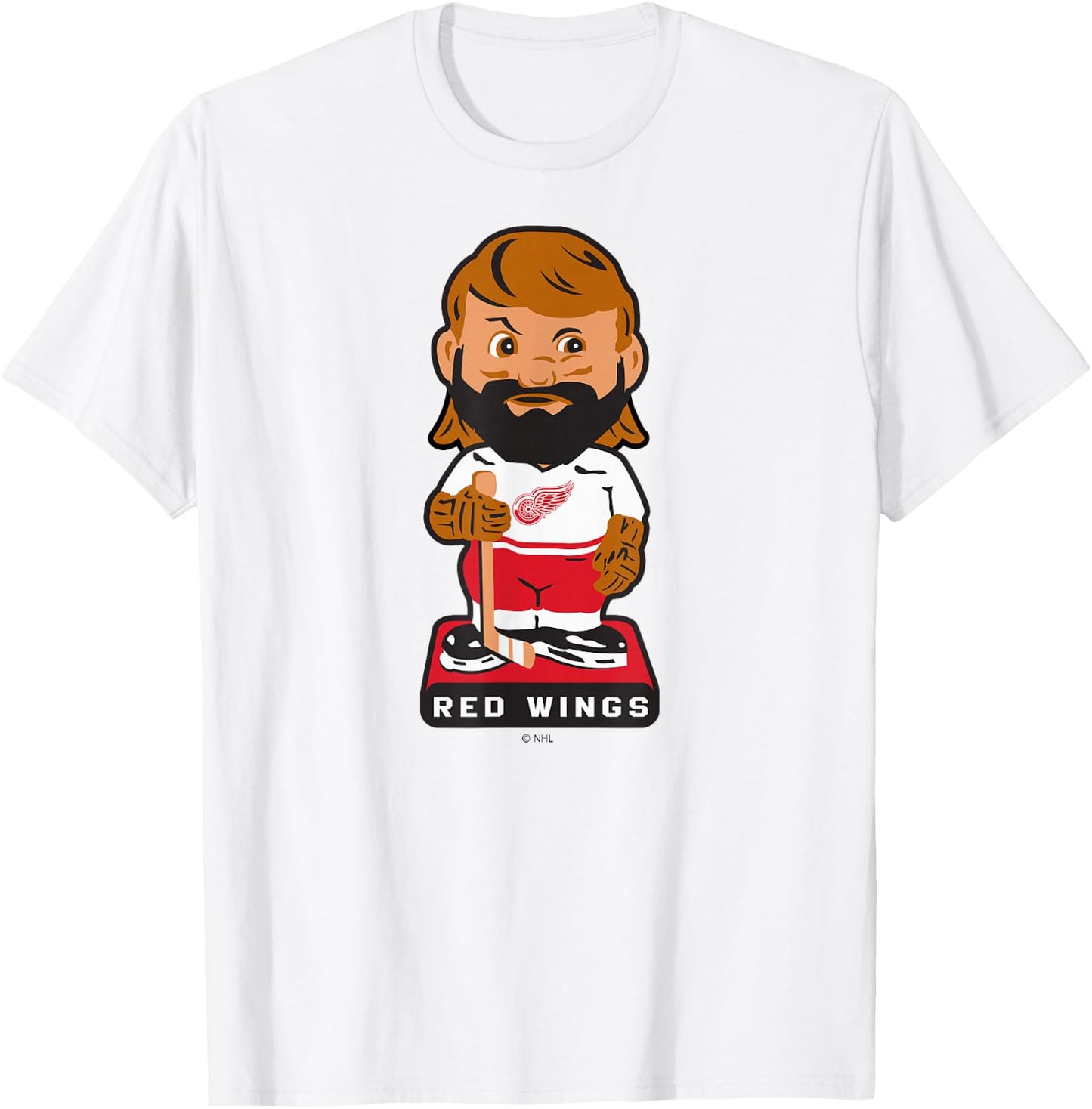 Detroit Red Wings Bobblehead Gray Officially Licensed T-Shirt - T-Shirt | White