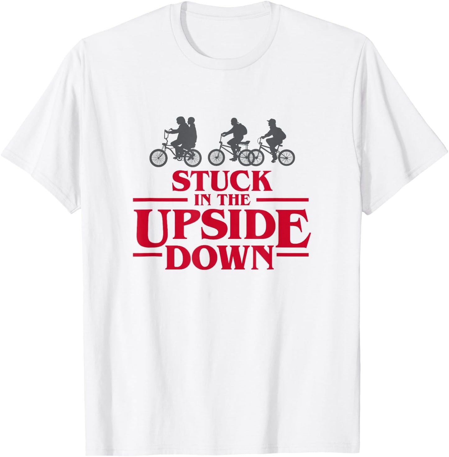 Stranger Things Stuck In The Upside Down Red Letter Logo T-Shirt - T-Shirt | White