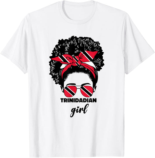 Trinidadian Girl Trini Trinidad and Tobago Flag Girls Cute T-Shirt - T-Shirt | White