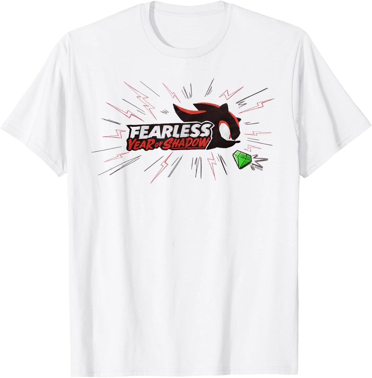 Sonic The Hedgehog, Fearless: Year of Shadow sketchpad Logo T-Shirt - T-Shirt | White