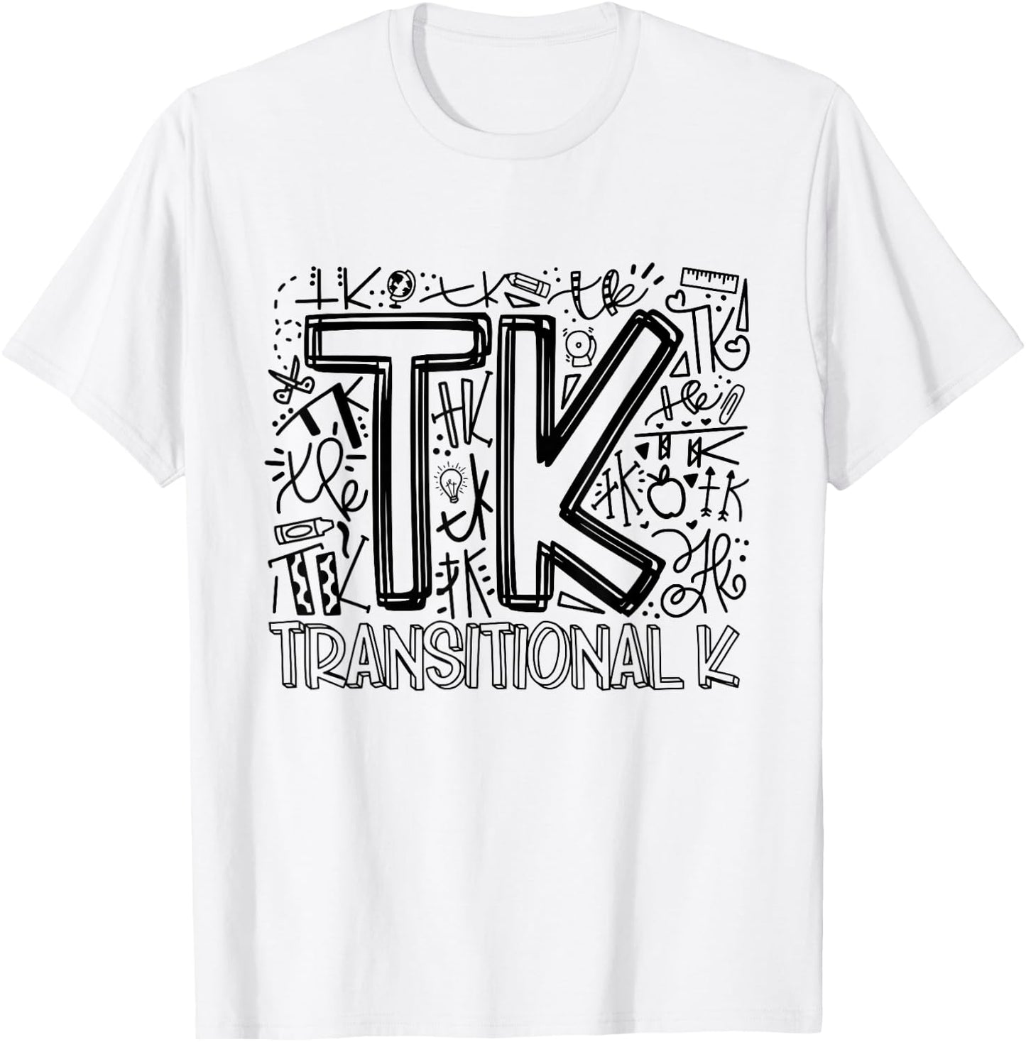 TK Transitional-Kindergarten Typography Back To School T-Shirt - T-Shirt | White