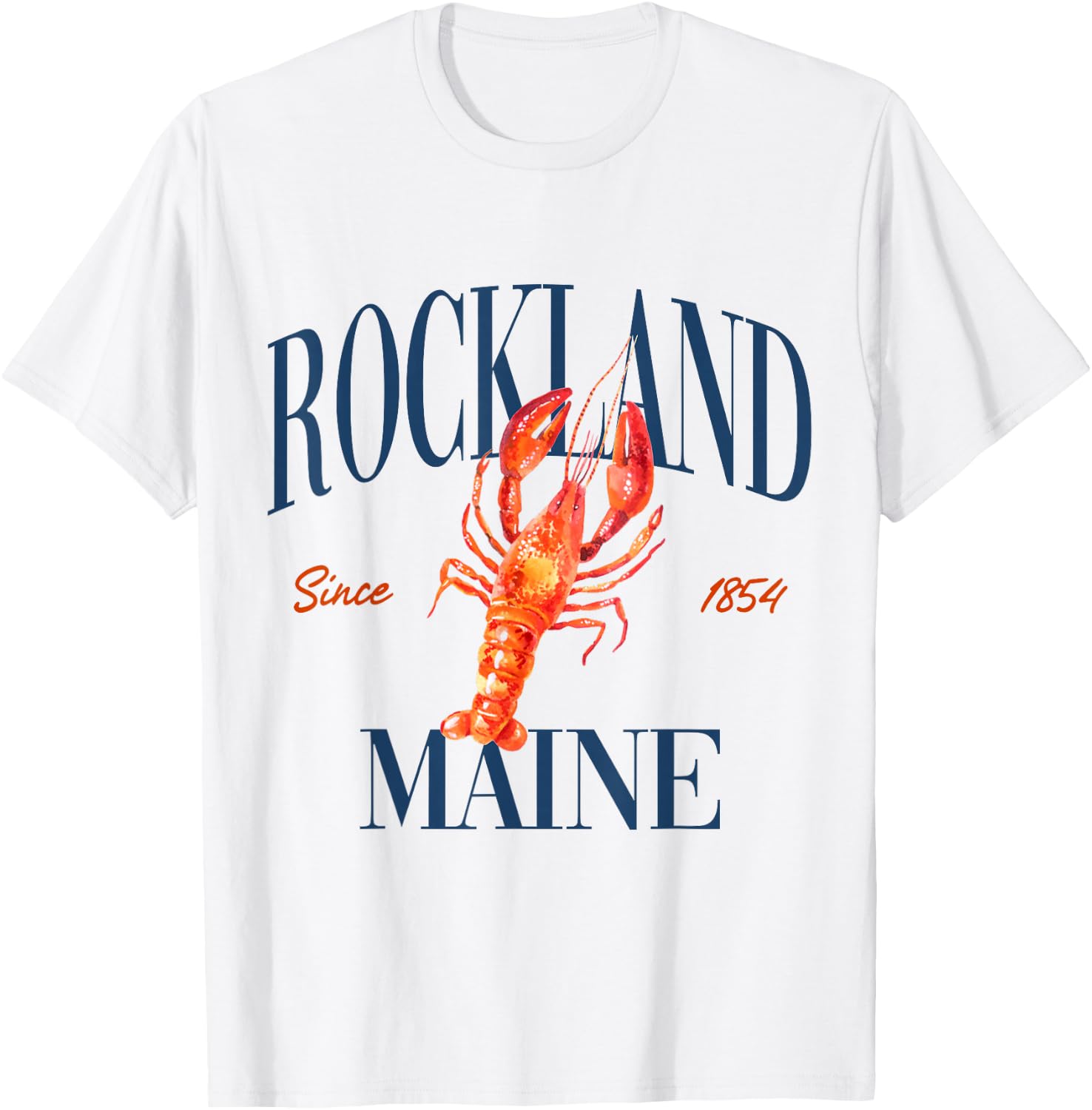 Rockland Maine Est. 1854 - Old Money, Aesthetic, Classic T-Shirt - T-Shirt | White