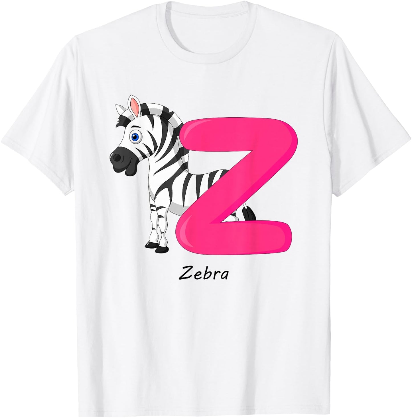 Children's Letter Design Z Like Zebra T-Shirt - T-Shirt | White
