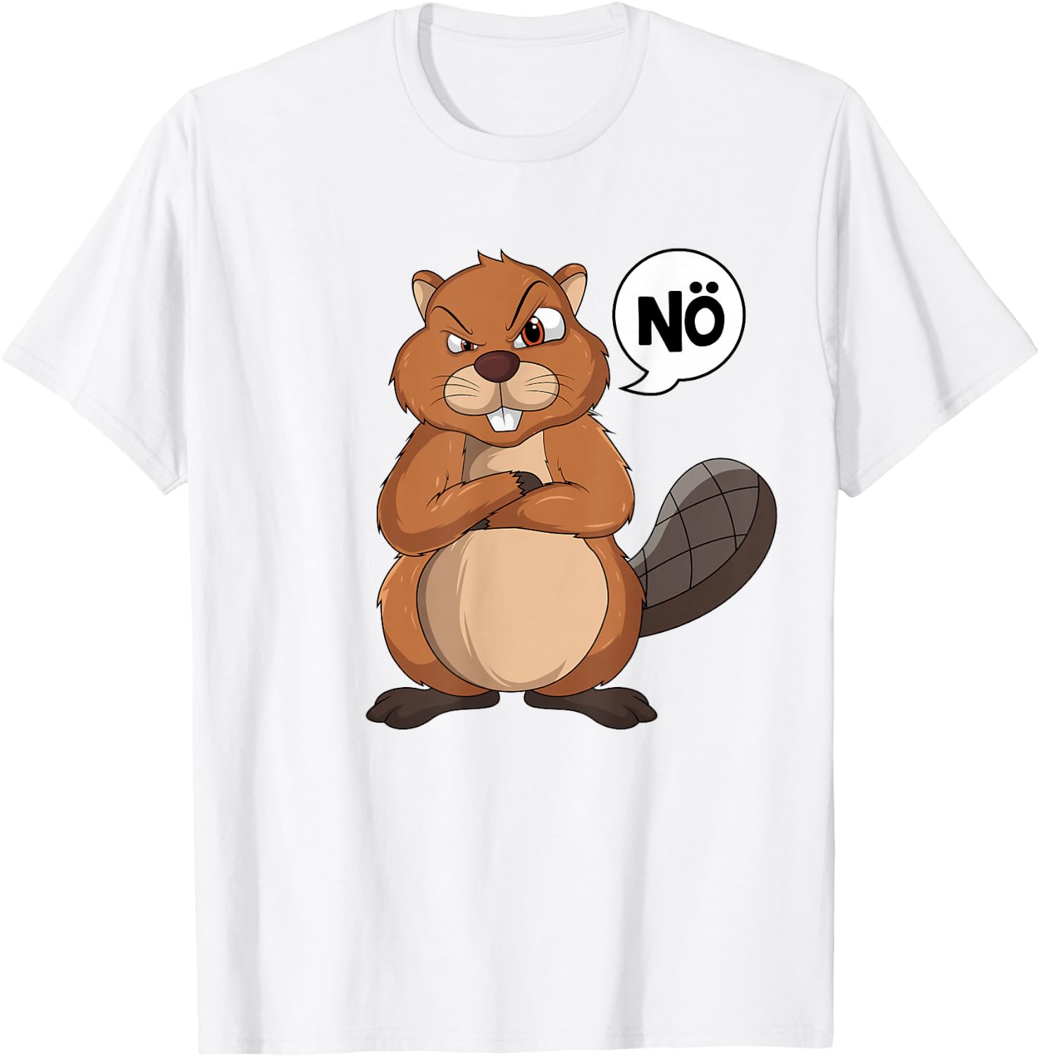 Biber Nö Kinder Jungen Mädchen T-Shirt - T-Shirt | White