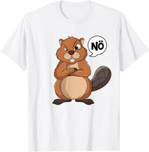 Biber Nö Kinder Jungen Mädchen T-Shirt - T-Shirt | White